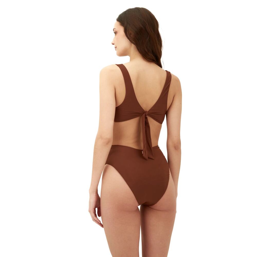 Malai Danza double ring OnePiece swimsuit  S NWT brown vixen resort coastal - Picture 2 of 11